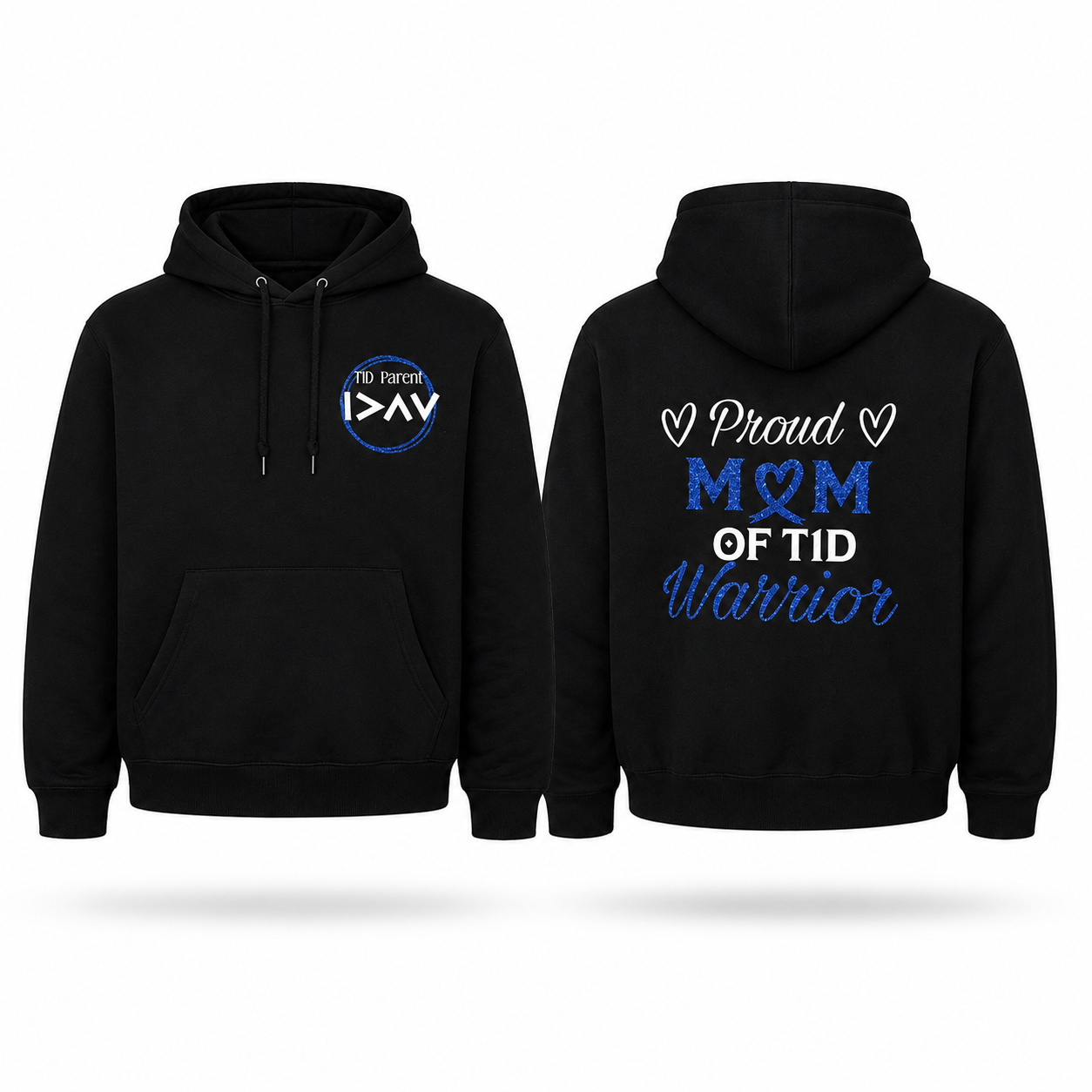 Proud M💙M or D💙D of T1D Warrior Hoodie