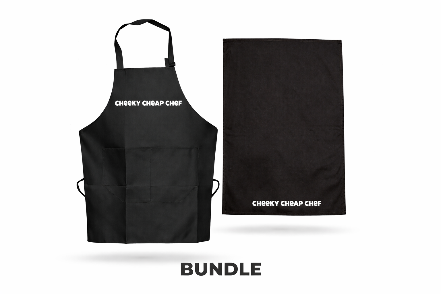Cheeky Cheap Chef Apron and Tea Towel Bundle